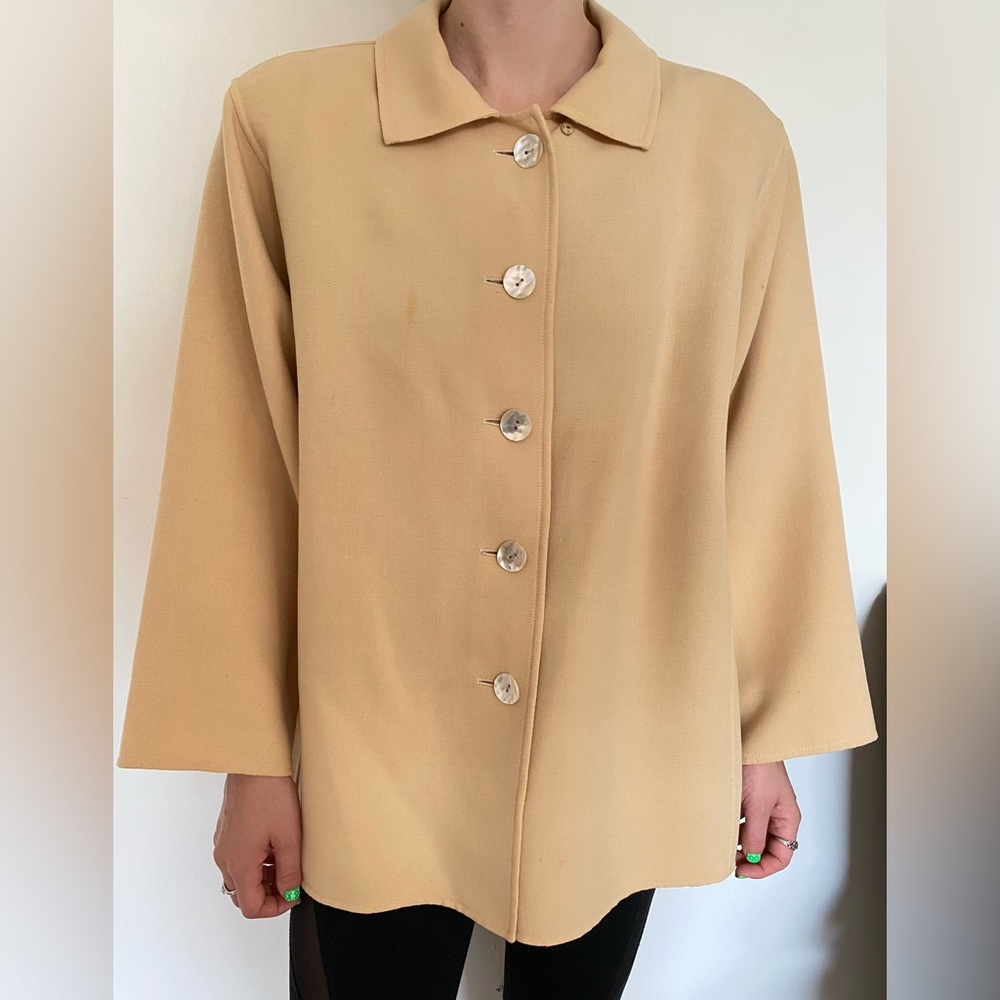 Vintage Oscar De La Renta Pale Yellow Coat